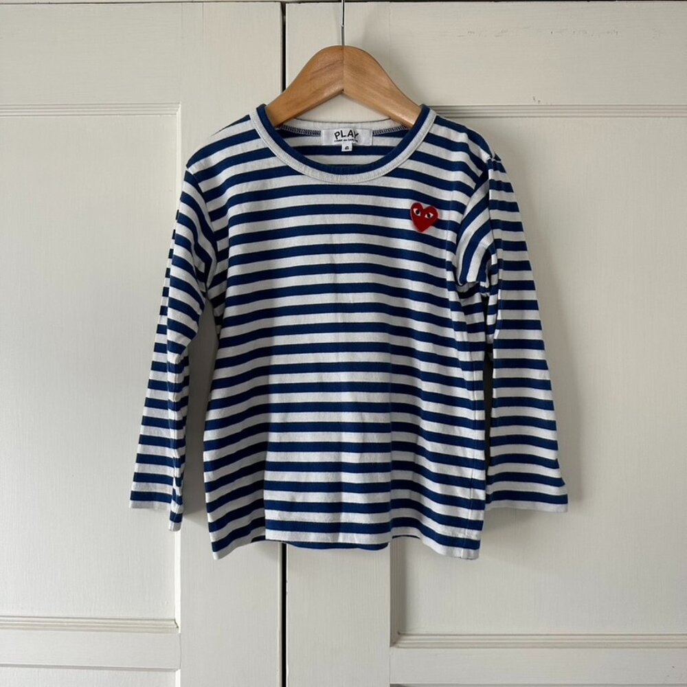 Comme Des Garçons PLAY Kids Striped Long Sleeve Shirt